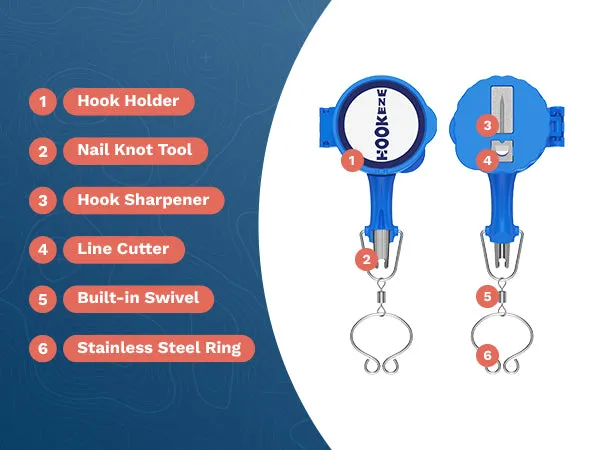 HookEze Fishing Knot Treble Hook Tying Tool | Pack of 2