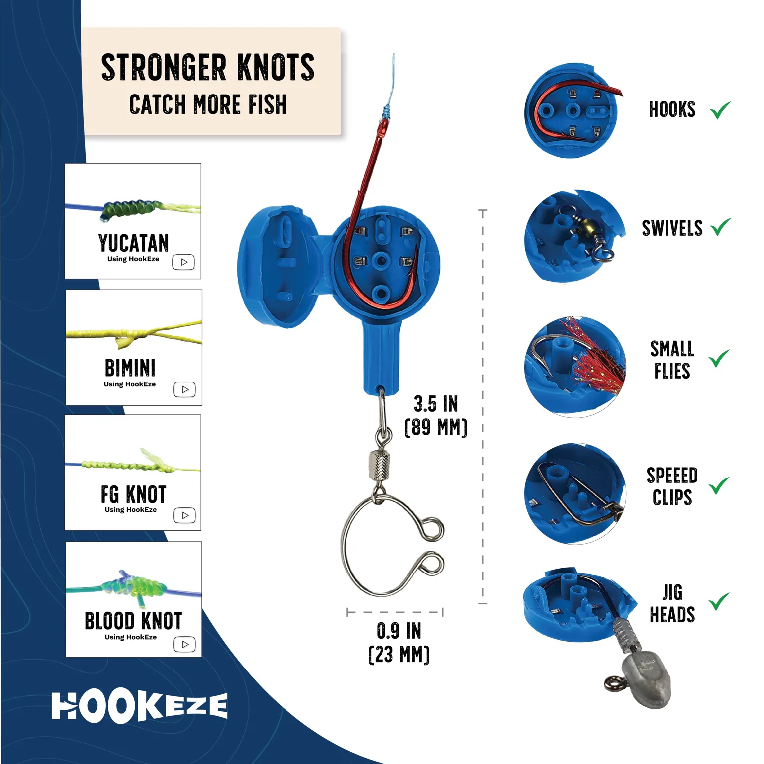 HookEze Fishing Nail Knot Tying Tool | Pack of 2 | Orange